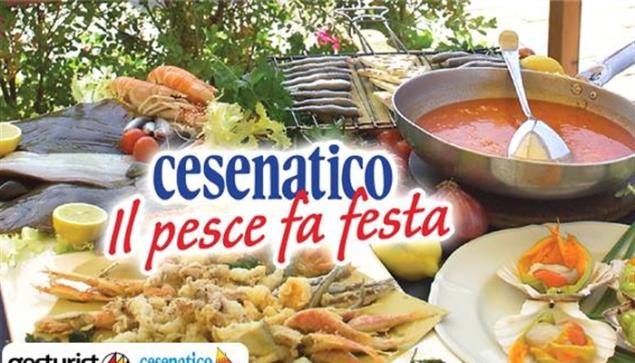 Evento culinario a Cesenatico con specialità di pesce.